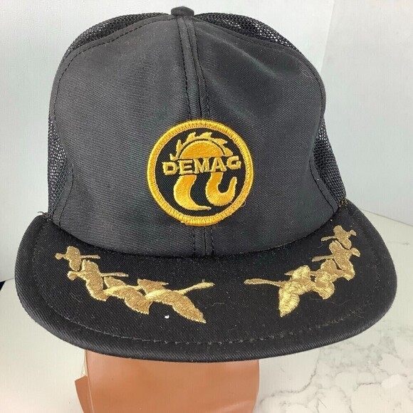 Vintage Demac Trucker Hat Adjustable Snapback Black NO TAG - Picture 1 of 6